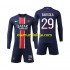 Camisola Paris Saint-Germain Bradley Barcola 29 Criança Equipamento Primeiro 2024-2025 Manga Comprida